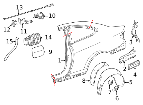 Fuel Door for 2014 Mercedes-Benz C63 AMG #1