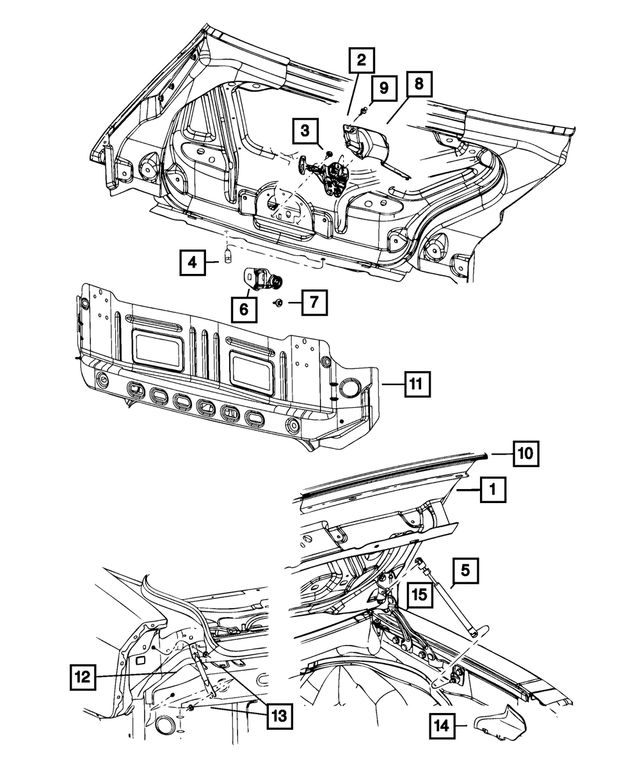 « 5112799AI –  : Ouverture Inférieure Capot Panneau pour Mopar Image »