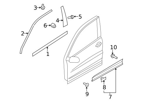 Exterior Trim - Front Door for 2015 Volkswagen Tiguan #0