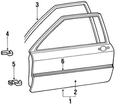 Door & Components for 1988 Volkswagen Fox #0