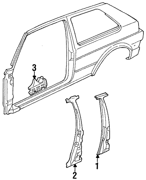 Center Pillar for 1987 Volkswagen Golf #0