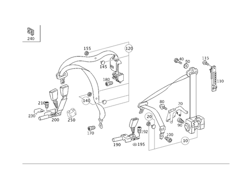 Rear Seat Safety Belt for 2001 Mercedes-Benz C240 #0