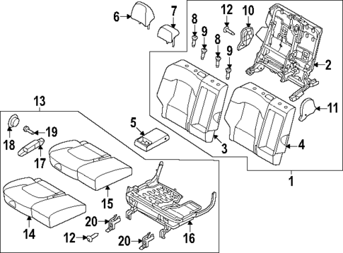 Rear Seat Components for 2025 Kia Sportage #0