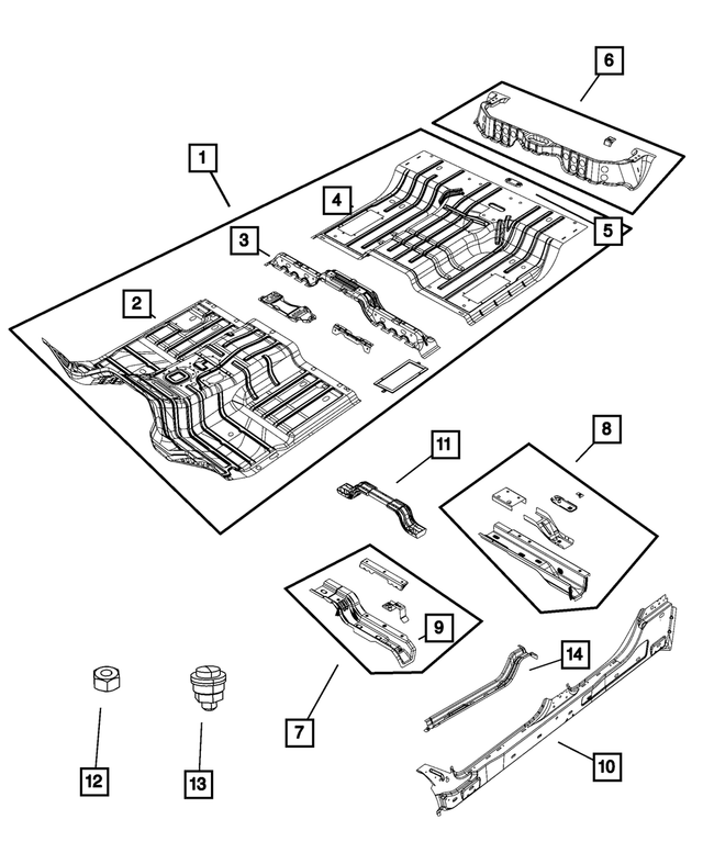 55112473AD - Body Sheet Metal Except Doors: Floor Pan for Mopar Image