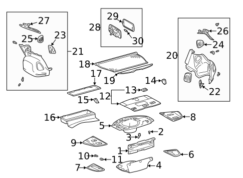 Interior Trim - Rear Body for 2003 Lexus IS300 #0