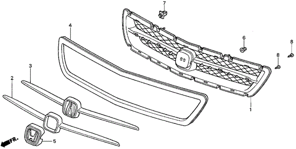 Front Grille (1) for 1997 Acura CL #0