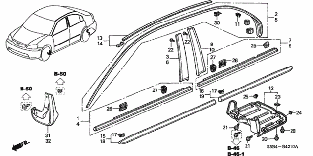 Molding - Protector for 2005 Honda Civic #0