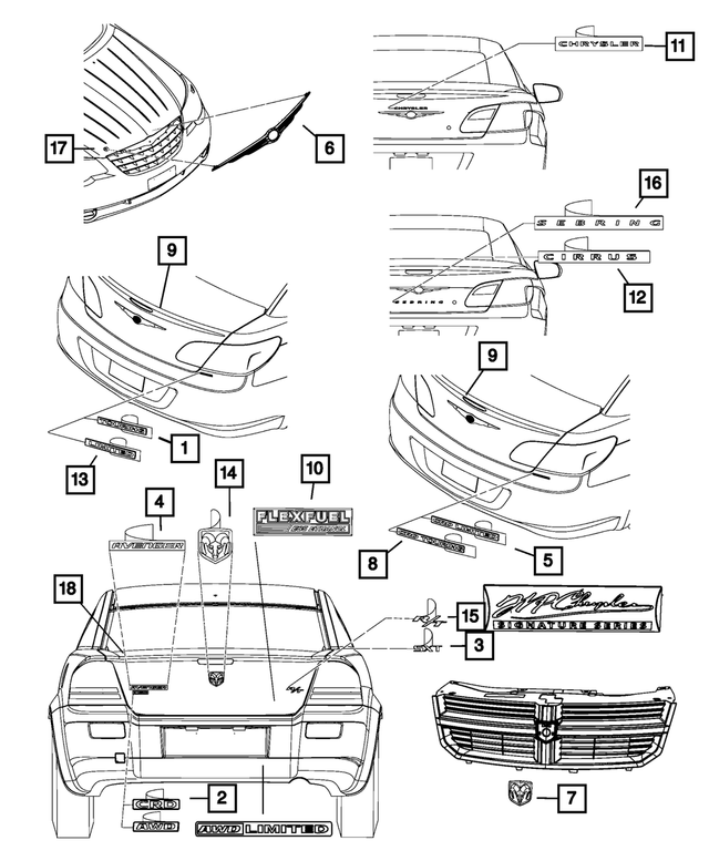 5113607AB - : Chrysler Wing Emblem for Mopar Image