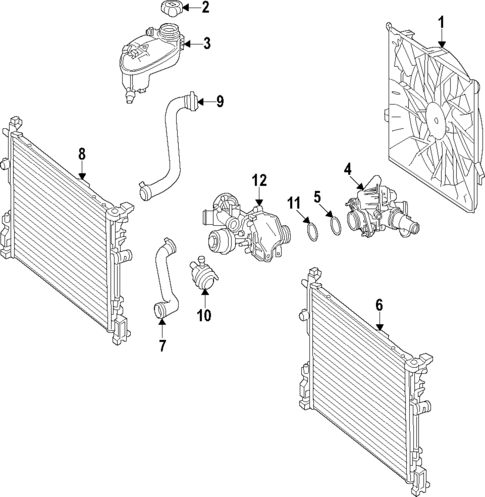 Radiator & Components for 2021 Mercedes-Benz GLE350 #1