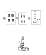 68206631AA - Wheels: Valve Stem Cap Kit for Jeep: Cherokee | Ram: 1500, 1500 Classic, 2500, 3500 Image