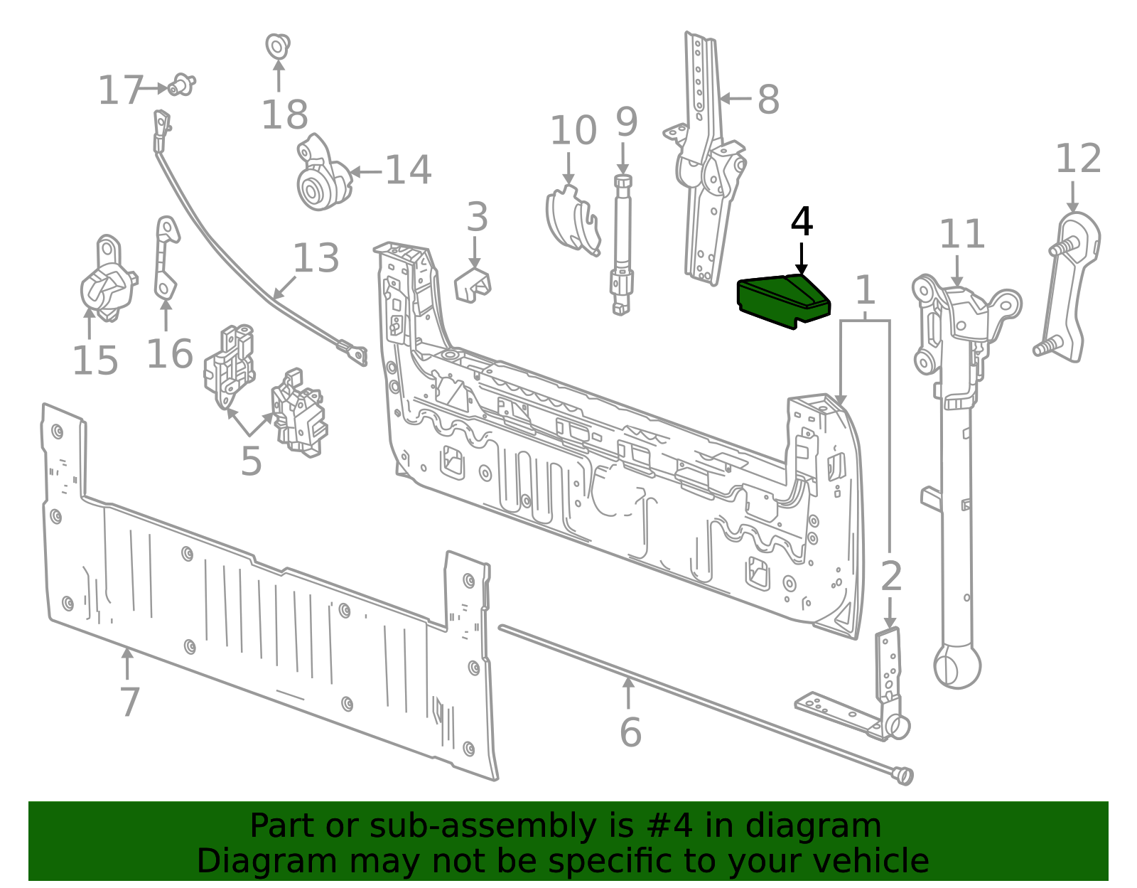 2024-2026 GMC Sierra EV Tailgate Molding 85166895 GM | GMPartsDirect.com