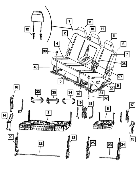 Rear Seats - Second Row for 2010 Dodge Ram 2500 #0