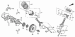 13030RGMA00 - Engine: PISTON SET (OVER SIZE) (0.25) for Honda Image