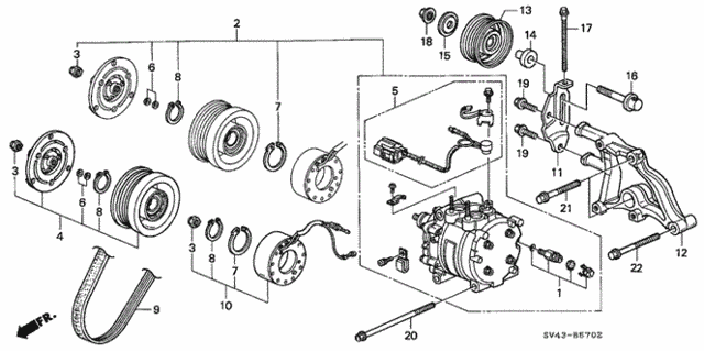 A/C Compressor (V6) for 1995 Honda Accord #0