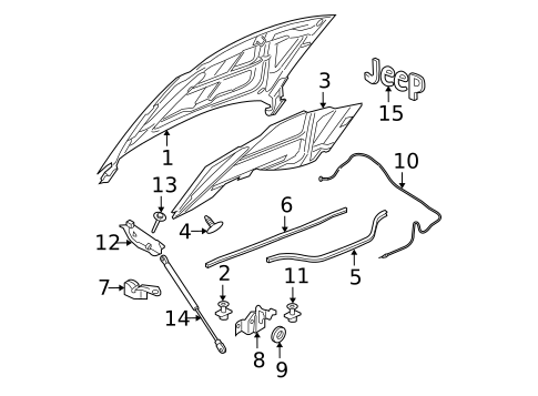 Exterior Trim - Hood for 2008 Jeep Grand Cherokee #0