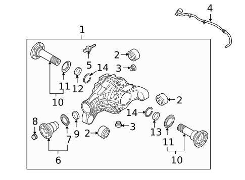 Axle & Differential for 2010 Volkswagen Touareg #1