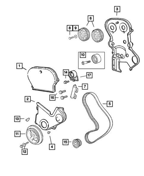 Timing Belt and Cover for 2002 Chrysler Sebring #0