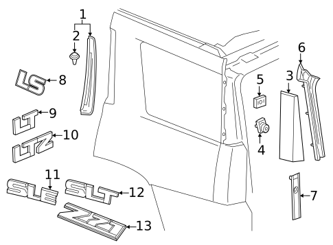 Exterior Trim - Quarter Panel for 2020 Chevrolet Tahoe #0