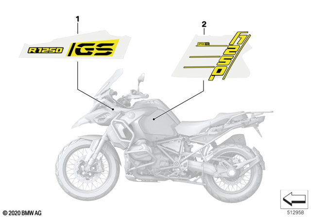 51141542020 - Body Equipment: Logotype, Front-Wheel Cover, Right - Edition for BMW-Motorrad Image