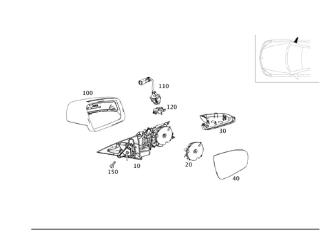 Outside Rear View Mirror, on the Right for 2016 Mercedes-Benz E550 #0