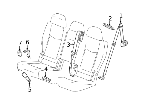 Second Row Seat Belts for 2005 Cadillac SRX #0