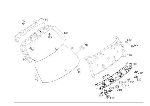 Rear-End Door/Rear-End Window Detachable Parts for 2018 Mercedes-Benz GLC63 AMG #0