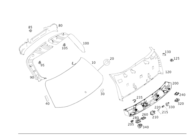 2537405600 - Rear-End Door: Rear-Panel Window for Mercedes-Benz: GLC300, GLC43 AMG, GLC63 AMG Image image