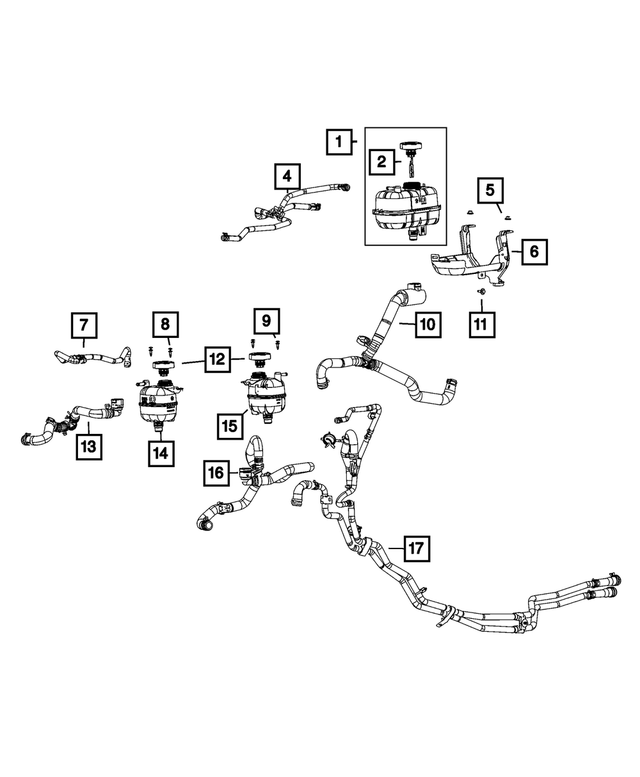 68429475AA - Cooling: Coolant Bottle Inlet Hose for Mopar Image image