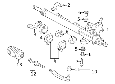 Steering Gear & Linkage for 1996 Acura RL #0