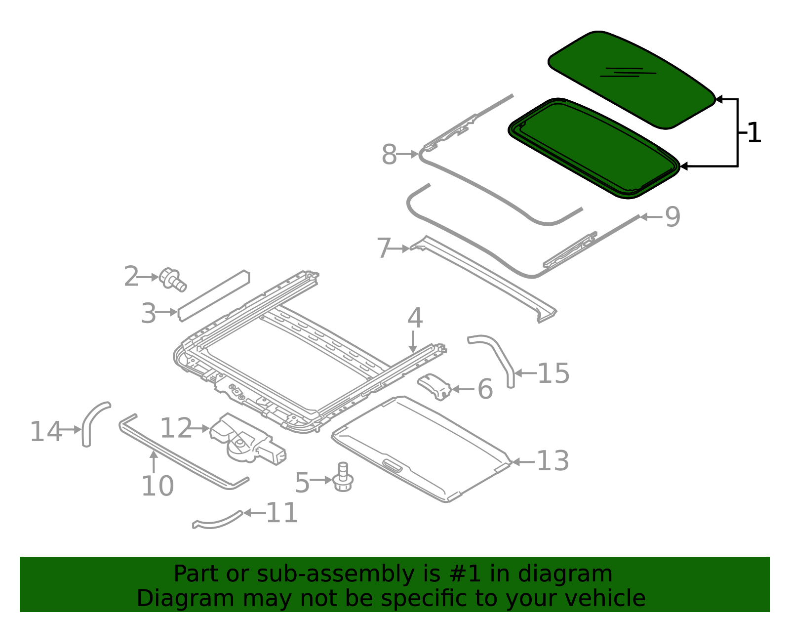 2015-2019 Subaru Legacy Sunroof Glass 65430AL00A | Subaru Parts Store