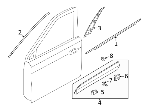 Exterior Trim - Front Door for 2022 Hyundai Santa Fe #0