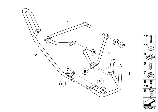 46638528816 - : Engine Protection Bar, Front Right for BMW-Motorrad Image