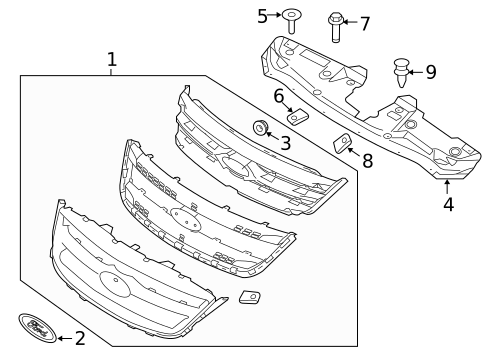 Grille & Components for 2015 Ford Taurus #0