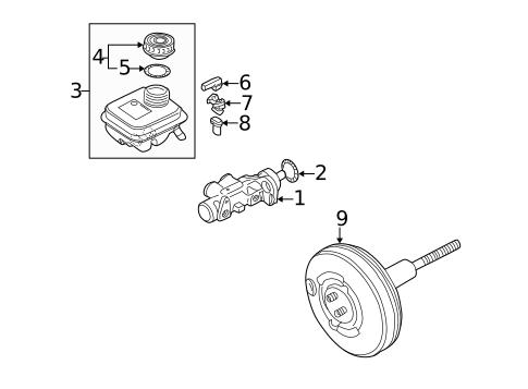 Master Cylinder - Components On Dash Panel for 2004 Audi A6 #0