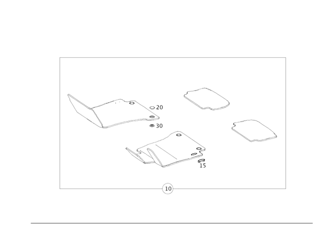 2136808601 - Interior Equipment: Floor Mat for Mercedes-Benz: CLS450, CLS53 AMG, E300, E350, E43 AMG, E53 AMG, E63 AMG S Image