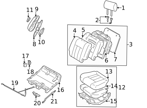 Rear Seat Components for 1999 Lexus LX470 #2