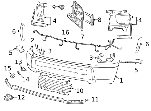 Bumper & Components - Front for 2013 Ram 2500 #0