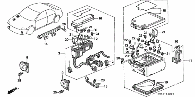 Control Unit (Engine Room) for 1993 Honda Civic #0