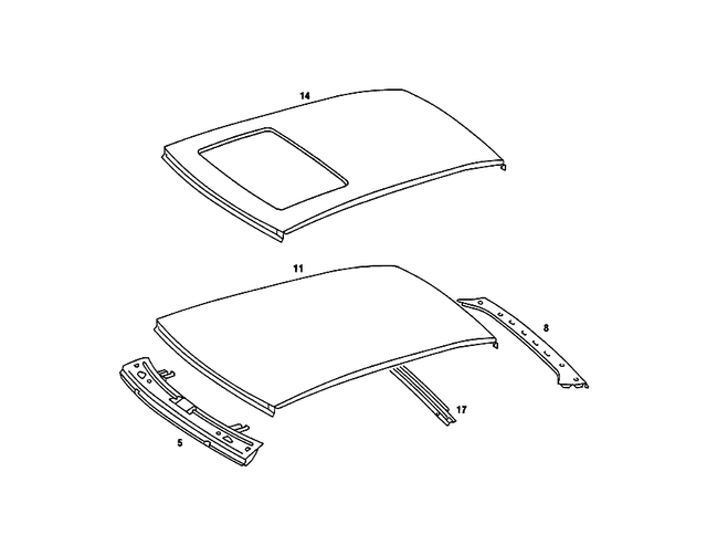 2016500001 - Roof: Roof Frame for Mercedes-Benz: 190, 190D, 190E Image image