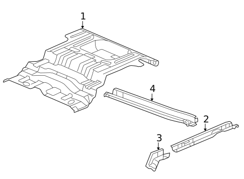 Rear Floor & Rails for 2009 Saab 9-7x #0