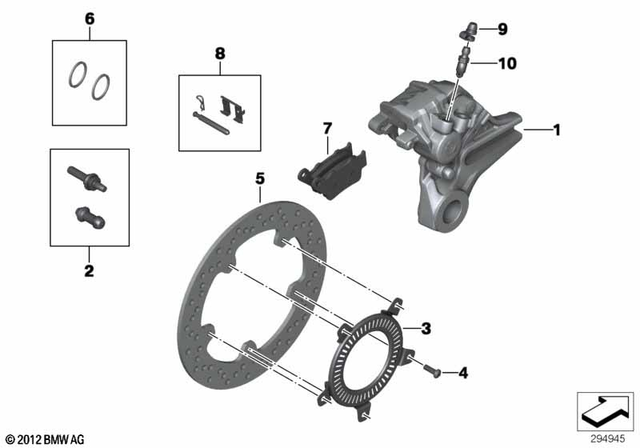 34217718562 - Brakes: Brake Caliper without Pads, Rear -  for BMW-Motorrad Image