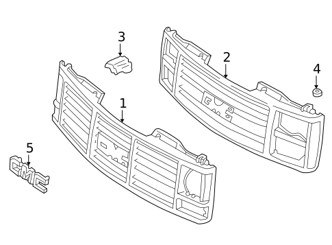 Grille & Components for 1998 GMC C2500 Pickup #0