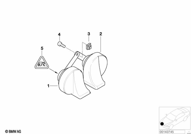 61337655882 - General Electrical System: Horn - 510Hz for BMW-Motorrad Image