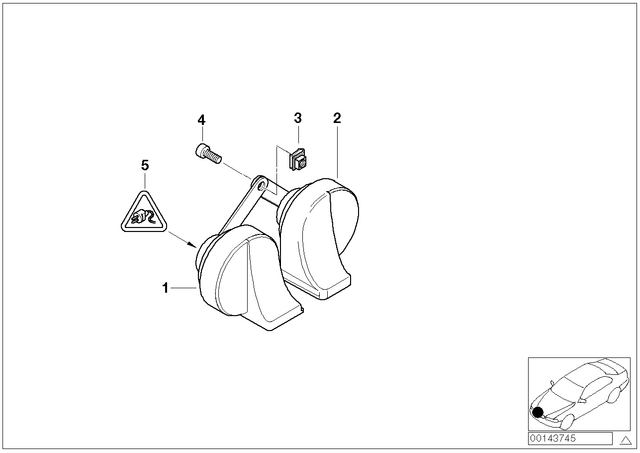 61338381271 - : Horn, Low Pitch for BMW-Motorrad Image