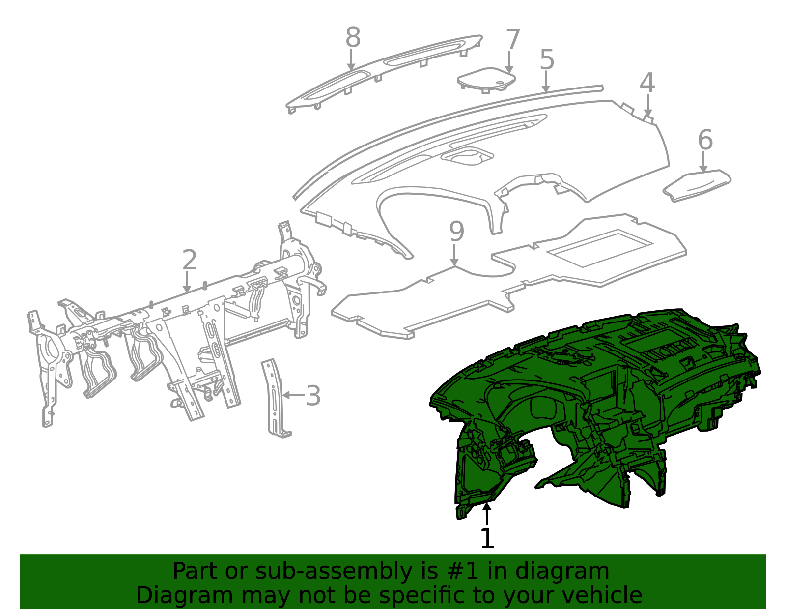 23244325 - Instrument Panel Carrier 2013-2016 Cadillac SRX | Gateway ...