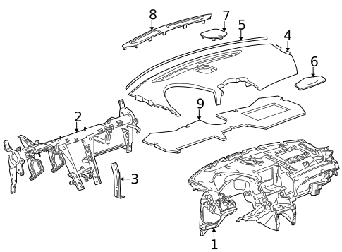 Instrument Panel for 2012 Cadillac SRX #0