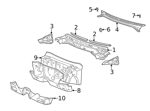 Cowl for 2000 Toyota Corolla #0