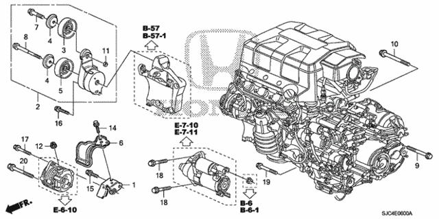 Alternator Bracket  - Tensioner for 2012 Honda Ridgeline #0