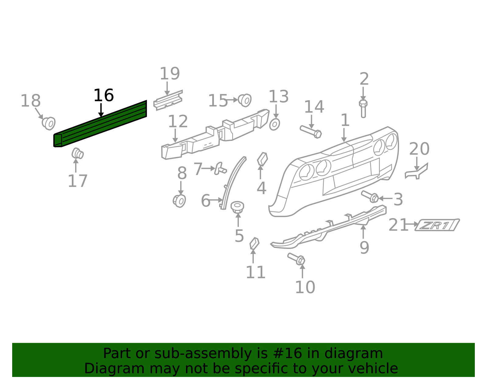 2004-2013 GM Rear Bumper Impact Bar 25919200 | Applegate Chevrolet Parts