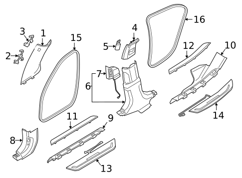 Interior Trim - Pillars for 2016 BMW 740i #0